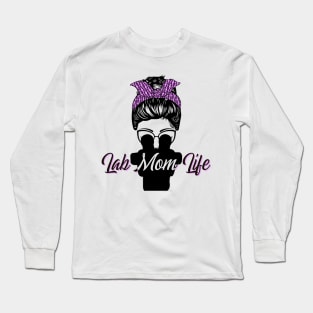 Lab Mom Life Science Microscope Biology Mother’s Day Design Long Sleeve T-Shirt